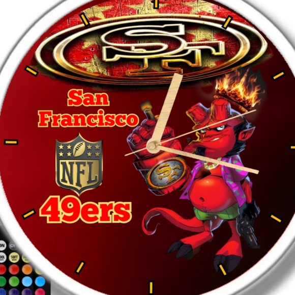 49ers hell boys led lights football clock - Picture 2 of 3
